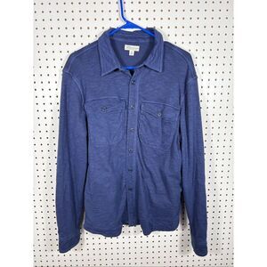 J.Crew waffle knit thermal lined button down shirt size M